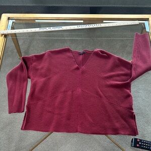 Lafayette 148 New York V-Neck Sweater - red clay